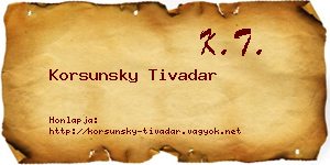 Korsunsky Tivadar névjegykártya