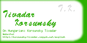 tivadar korsunsky business card